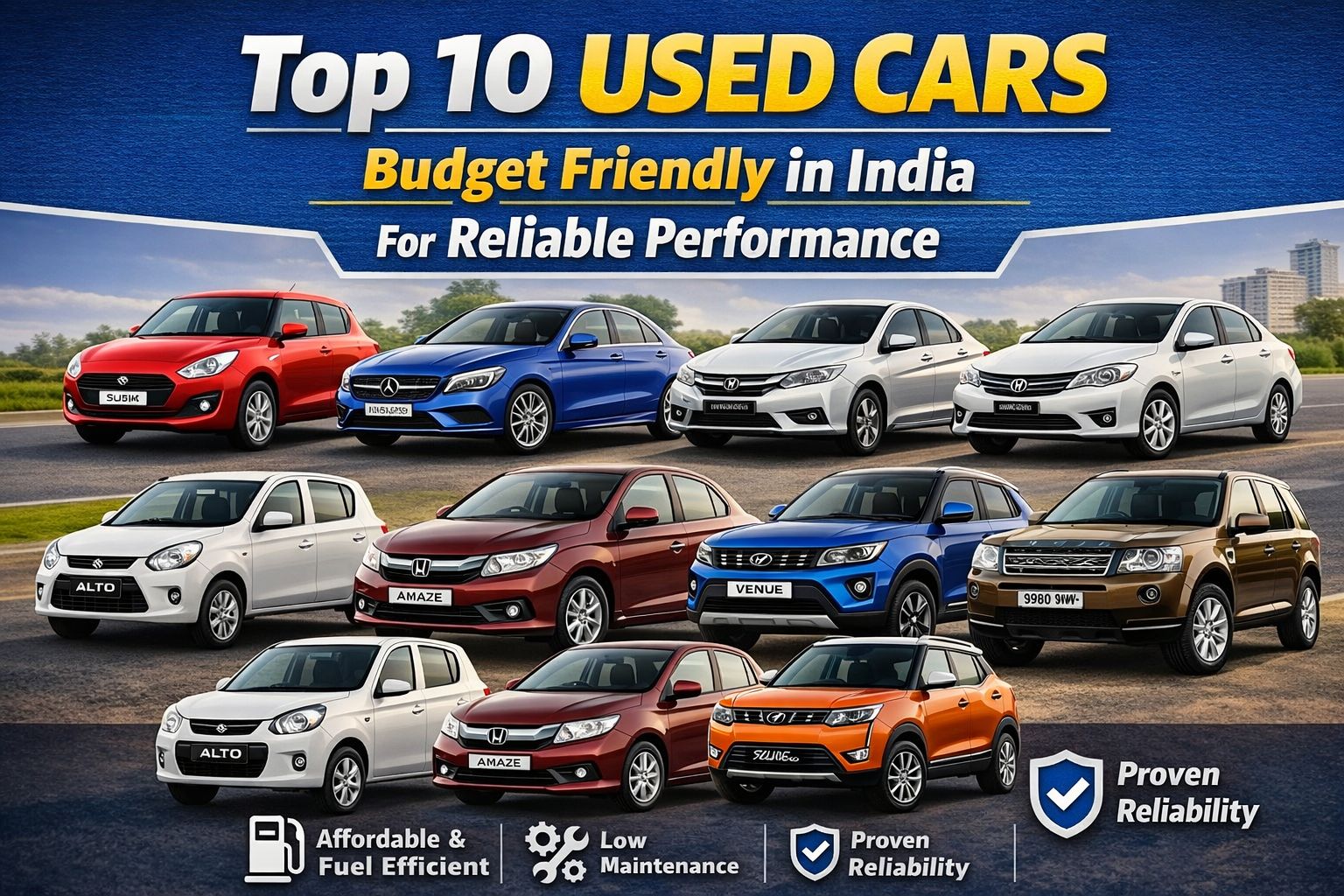 Top 10 Budget-Friendly Used Cars in India for Reliable Performance